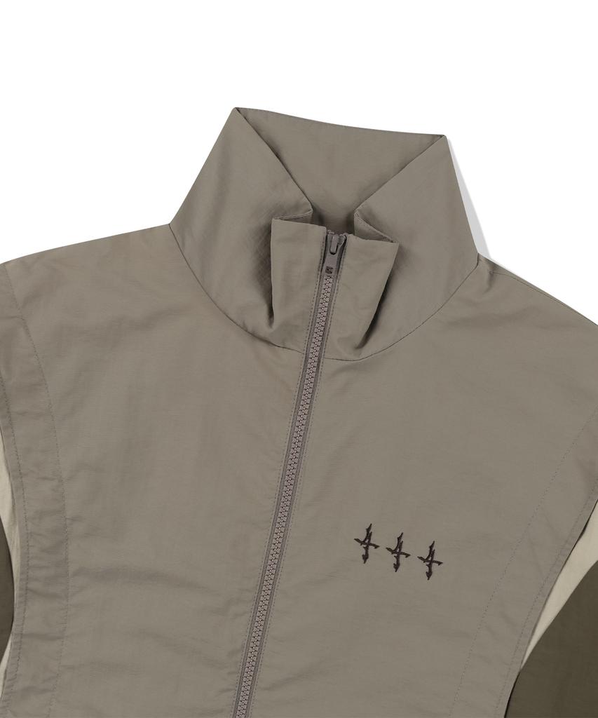 Not4Nerd 444 Logo Color Block Nylon Windbreaker Jacket - Beige