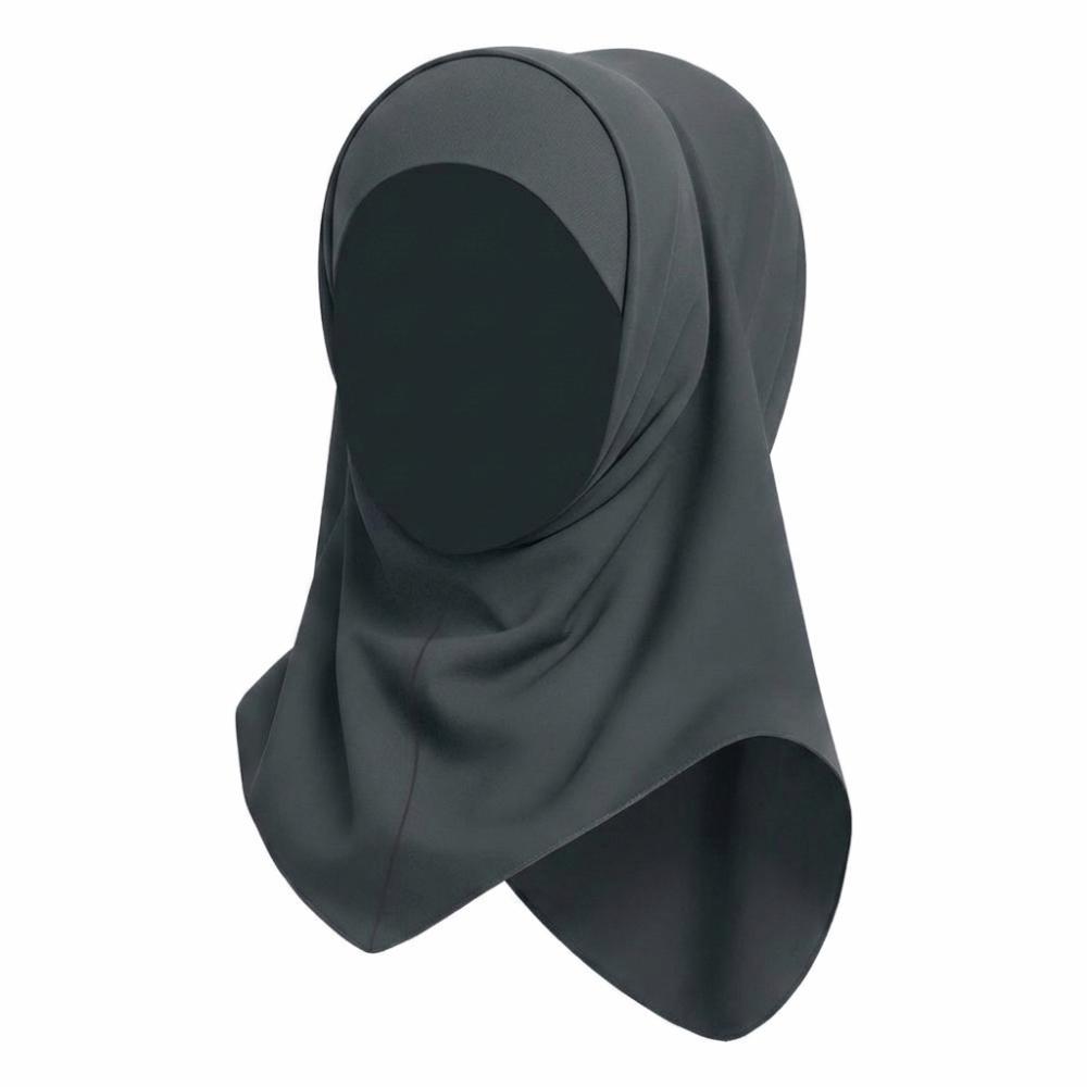 

Ice Silk Hijab Scarf Quick Drying Sun Protection Headscarf Simple Kids Hijab School серый