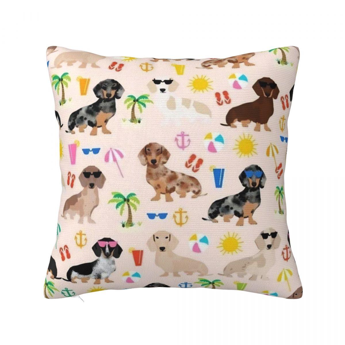 Dachshund Square Pillow Covers Polyester Sofa Dogs Animal Cushion Case Cool Home Decoration Throw Pillow Case 4040 30x30cm 12x12in