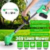 650W 1Battery 1Charger Green Rechargeable Wireless Grass Trimmer Adjustable Electric Garden Push Lawnmower Lawn Mower