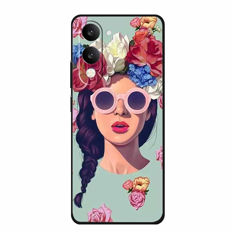 Phone Case For Vivo T4 Lite 5G Soft Silicone Cover Black TPU Cases For Vivo T 4Lite T 4 Lite Funda Back Protective Para Bumper