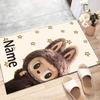 Custom Labubu Mat Personalized Name, Polyester Washable Indoor Entryway Rug, Gift for Christmas, Easter, Thanksgiving Day
