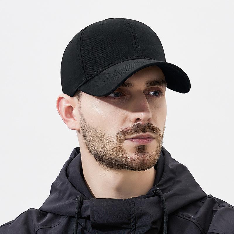 Unisex Plain Cotton Baseball Cap - European & American Style, Curved Hard Brim, Sun Protection