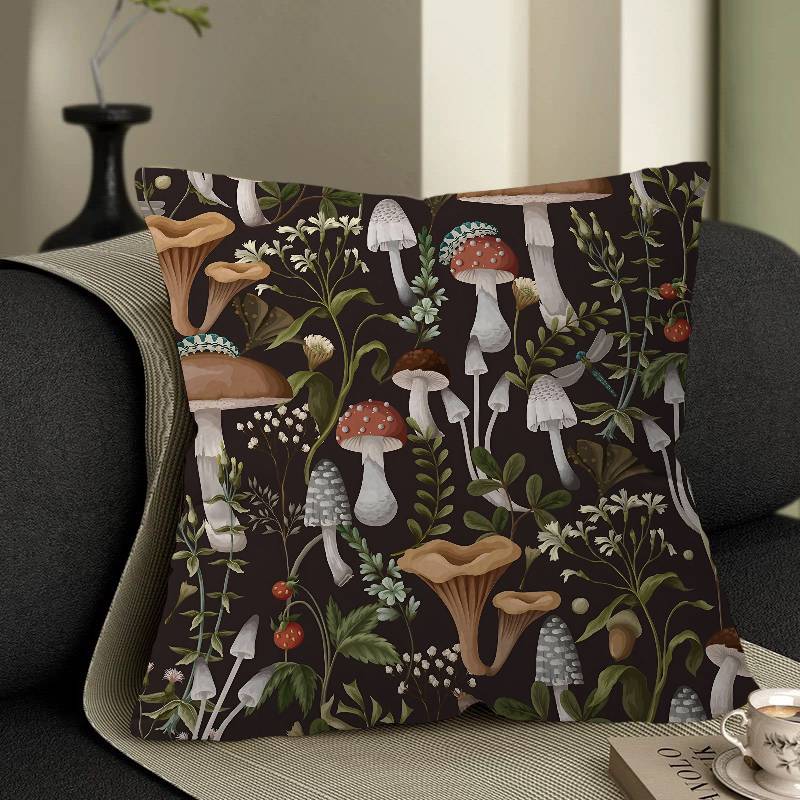 Squirrel Mushroom Cushion Cover Decorative Pillow Sofa Home Decor Case Pillow Cases
