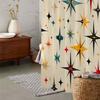 Vintage Star Print Shower Curtain - Colorful Artistic Design, Machine Washable Polyester,  Ideal for Bathroom & Windows