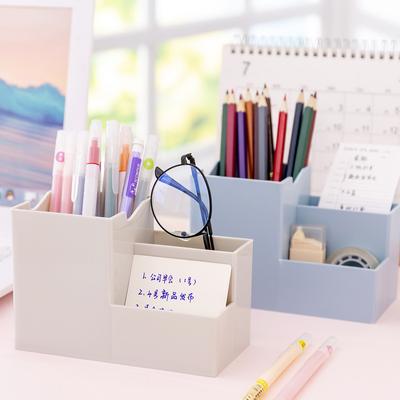 Multi-funktion Desktop Stift Halter Büro Schule Lagerung Fall Bunte Kunststoff Box Schreibtisch Stift Bleistift Organizer Handy Halterung