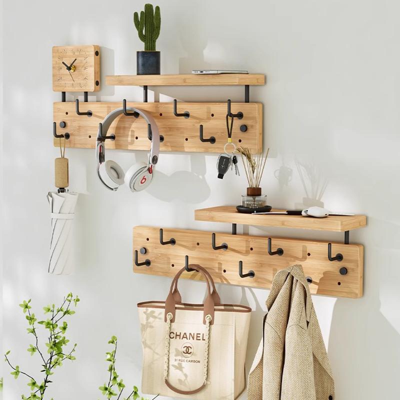 Wall Mounted Coat Racks with Storage Rack Multifunctional Clothing Organizers Hanger Hooks Portable Living Room Clothes Hangers
