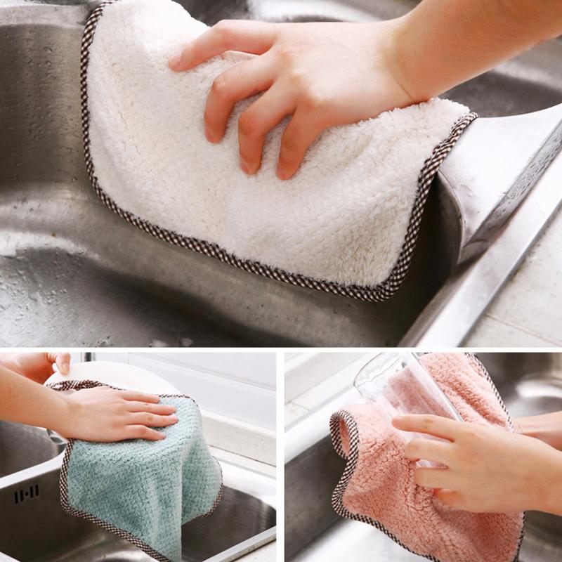2pecs New Super Absorbent Microfiber Kitchen Dish Cloth High-efficiency Tableware Household Cleaning Towel Kitchen Tools Gadgets
