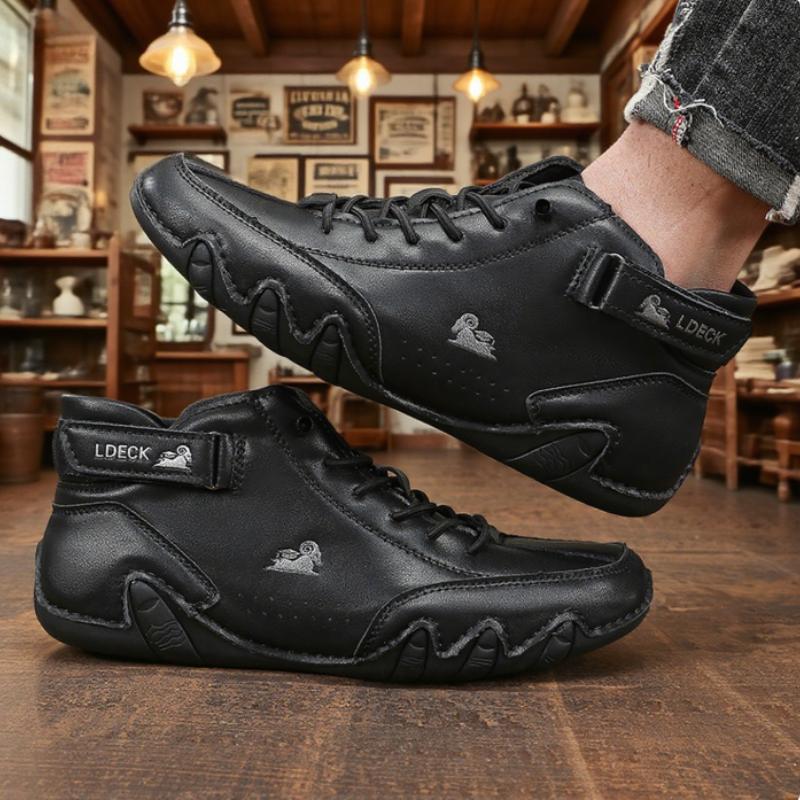 Modieuze Heren High Top Schoenen Suede Materiaal Creatief Vetersysteem Schoenen voor Casual Gelegenheden Gescheurde Jeans Val op in Stijl