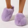 Winter Home Slippers For Females Faux Fur Slippers Fluffy Warm Plush Indoor Anti Slip Comfortable Slippers For Women Clogs Shoes