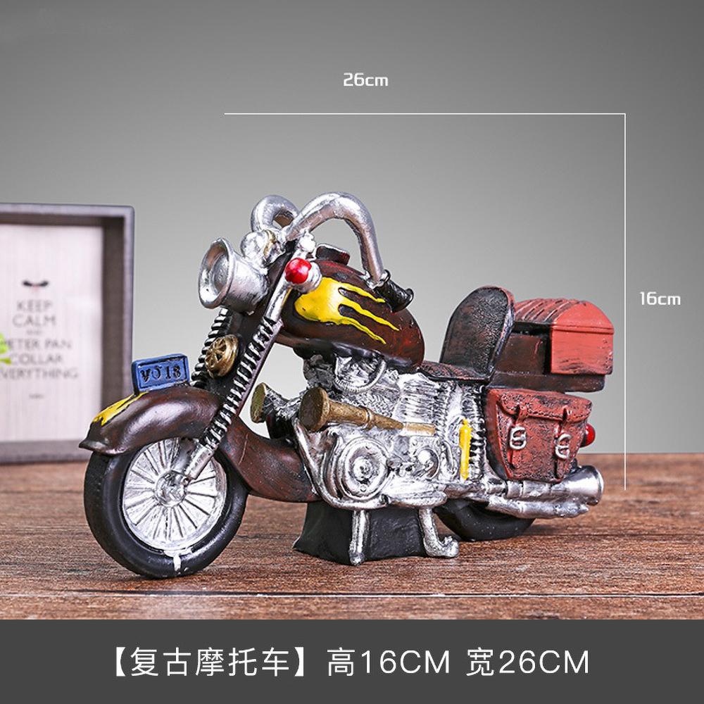 Vintage Retro Motorcycle Model, Miniature Zinc Alloy Bike Sculpture for Desk Shelf Decor, Collectible Zakka Craft Gift