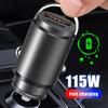 115W Car USB Charger Super Fast Charging Mini Pull Ring Mobile Phone Car Charger PD Invisible Adapter Socket Interface Charger