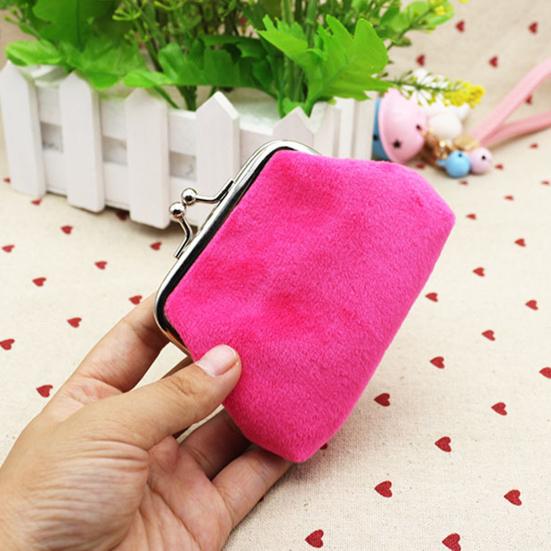 Mini Coin Purse, with Classic Kiss-lock Buckle Design, Portable Velvet Coin Purse, for Coins Earrings Lipstick Samples Daily Use