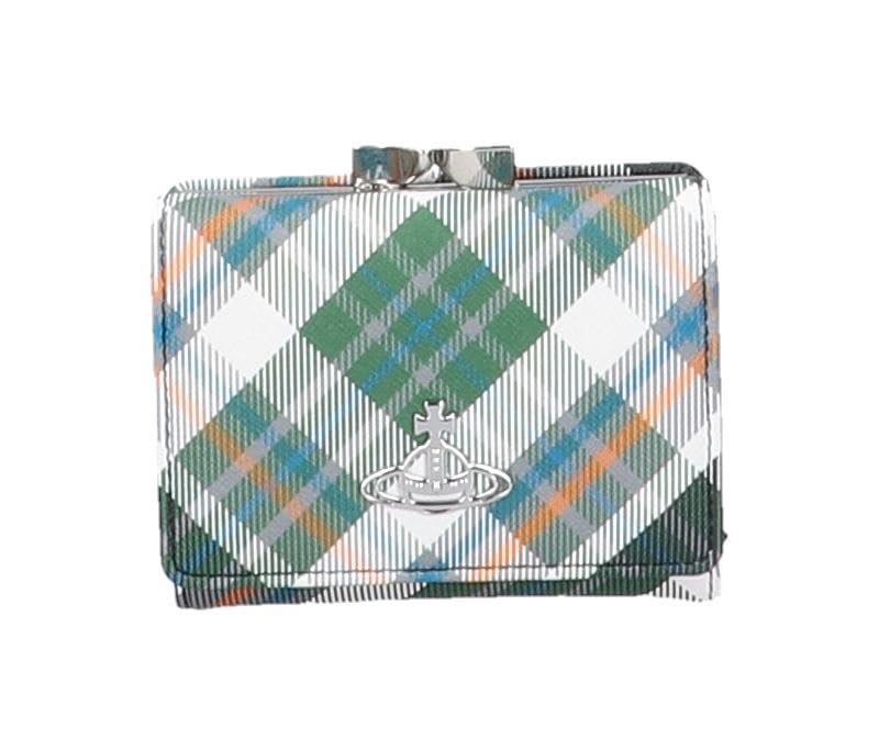 Vivienne Westwood Wallet Derby Small Frame Wallet 51010018 S0012 O102 Derby Tartan Green Tri-fold [Used]