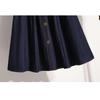 DIMANAF 2026 Plus Size Spring Summer Denim Skirts Women A-Line Clothing Pleated Fashion Jeans Skirt Button