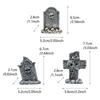 3pcs Skull Cross Halloween  Tombstones Figurine Resin Crafts Tombstone Statues  Party Layout
