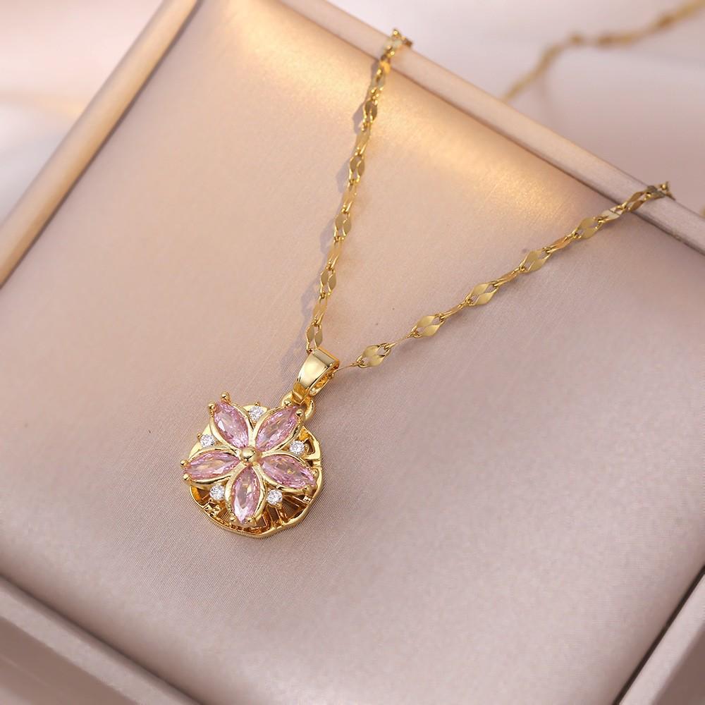 Hollow Cut Tree Of Life Cz Pendant Stainless Steel Women Luxury Rhinestone Fashion Jewelry Necklace Factory Direct X2458