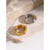 18k gold stainless steel metal smooth two-piece ring, hot-selling ins wind titanium steel simple ring in Europe and America