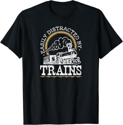 New Limited Train Lovers Easily Distracted By Trains Locomotive Railroad T-Shirt