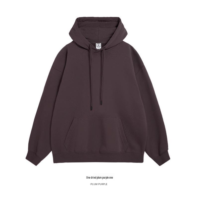 Unisex Drop Shoulder Solid Color Hoodie Pullover - Spring & Autumn Long Sleeve Sweatshirt