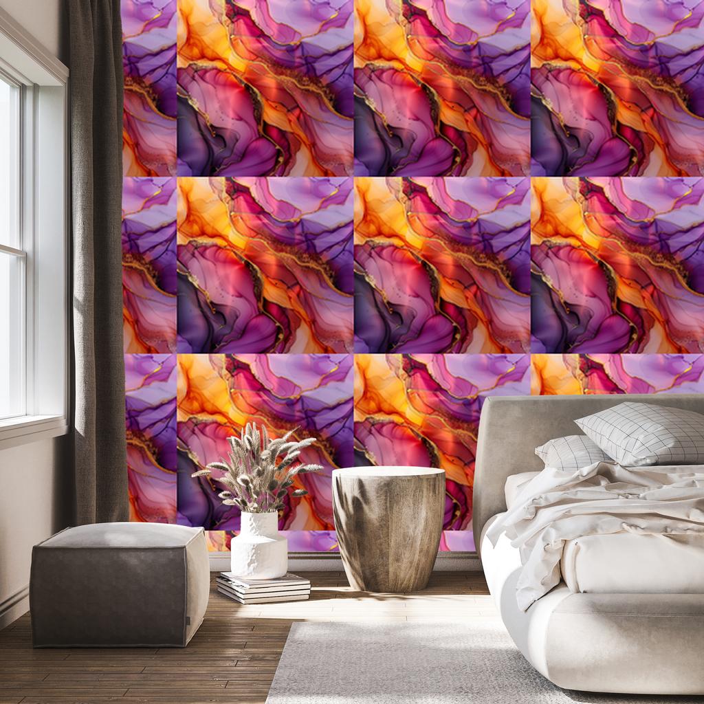 Ink Violet, Red and Purple Wallpaper for Living Room and Bedroom 50x1000