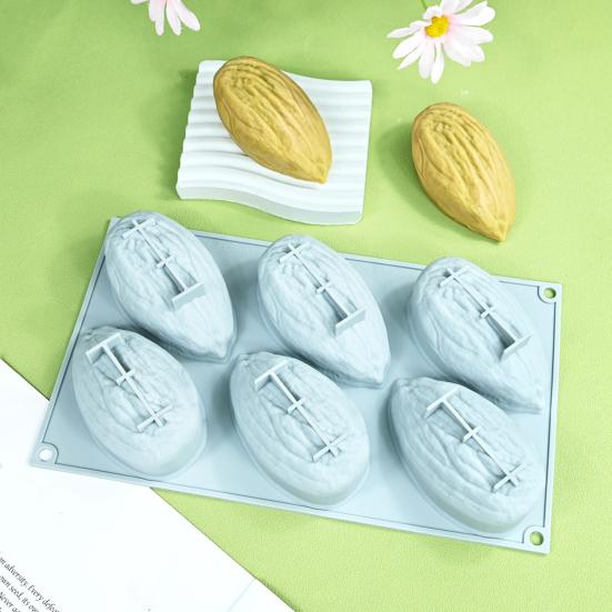 Almond Nut Mousse Cake Mold Coffee Bean Shaped Silicone Baking Pan for French Desserts Jelly Chocolate Non-Stick Easy-Release Dessert Mold