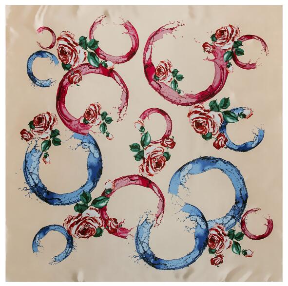 90*90cm Brand Female Silk Scarfs Women Polyester Square Scarf Rose Flowers Print Scarves/Spring Summer Shawls For Ladies