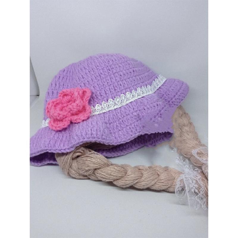 New hand knitted funny woolen hat long horn lace clown pullover hat