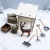 Miniature Stable with Deer Rustic Diorama Barn Long-Lasting for Collectors