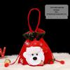 Cross-border Christmas Flannel Apple Drawstring Gift Bag with Bow - Cartoon Candy Bag for Kids