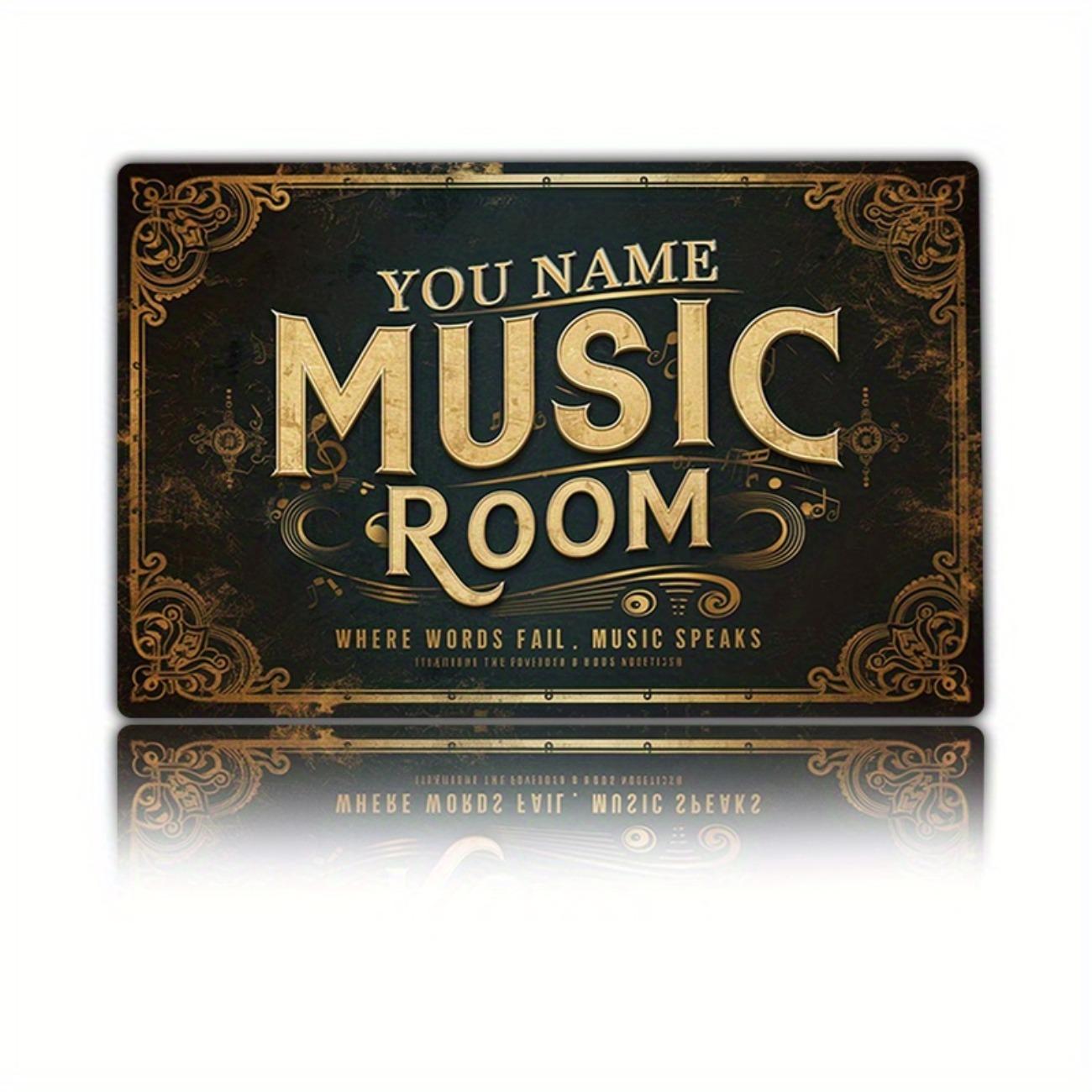 1pc Retro Aluminum Metal Sign Personalised Home Wall Decoration Gift for Music Fans белый