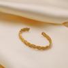 Popular Geometric Lines Staggered Minimalist Embellishment Versatile Basic Titanium Steel 18K Gold Girls Girlfriend Jewelry