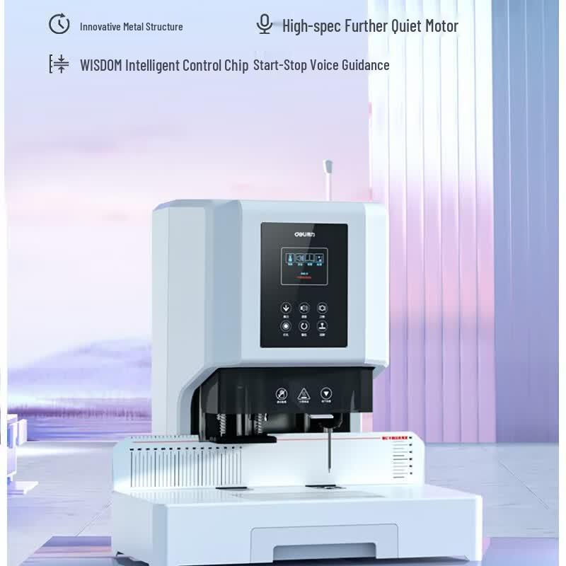 Deli Semi-Automatic Electric Document Binding Machine CN plug (adapter included)