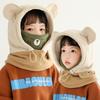 Windproof Kids Winter Fleece Hat Ear Flaps Ear Flap Cap New Integrated Scarf Hat  Boys Girls