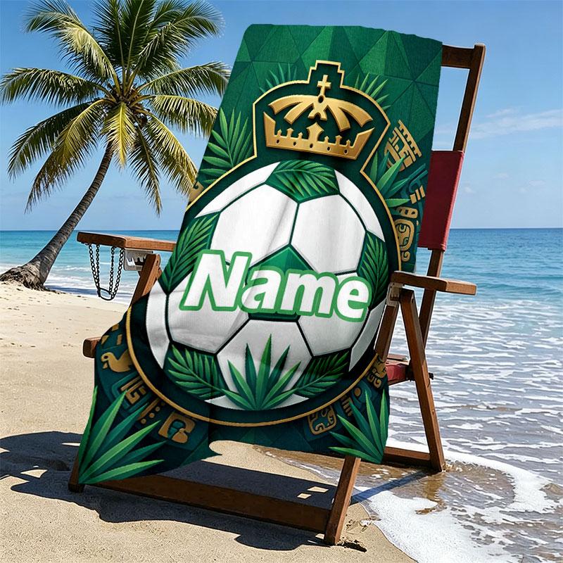 Custom Name Personalized Club Santos Laguna Print Beach Towel, for Trip Camping Beach Party Home Decor, Birthday Gift for Family & Friends