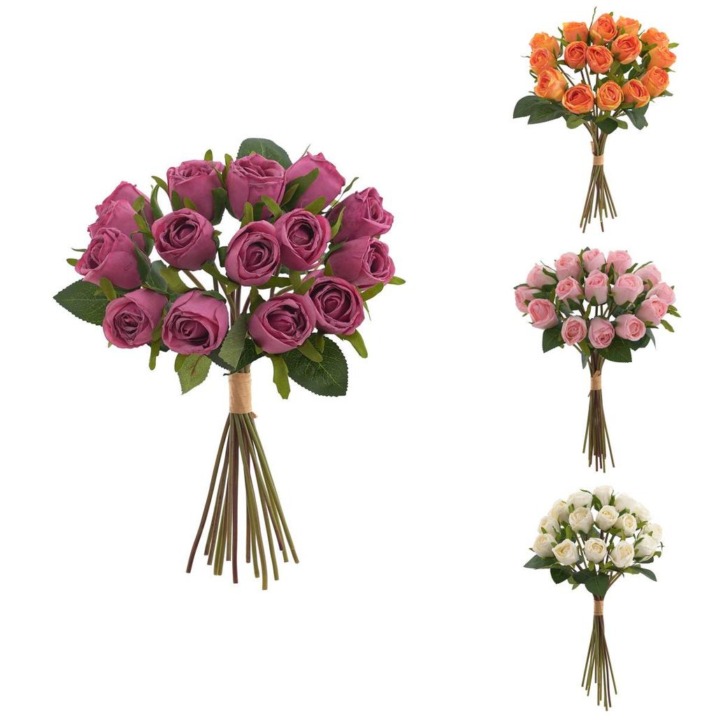 Rose Artificial Flower Bouquet For Wedding Home Decor With Silk Material And Elegant Design