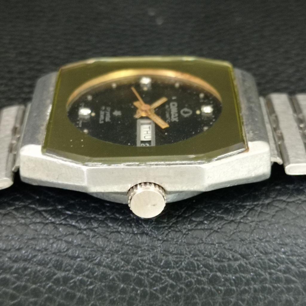 ECHTE VINTAGE OMAX AUTOMATIK SCHWEIZER JUNGEN ORIGINAL ZIFFERBLATT UHR a705517-1