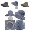 Foldable Sunshade Fisherman Hat With Wide Brim And Striped Pattern For Summer Outdoor Activities
