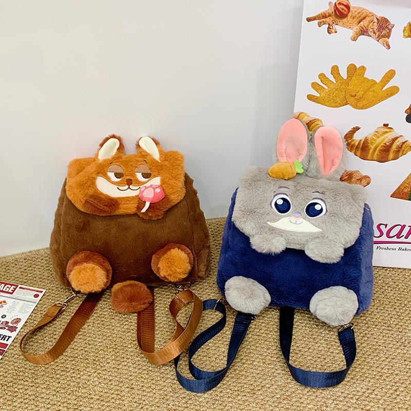 Cute cartoon little fox schoolbag girl heart dual-purpose backpack soft girl storage shoulder bag student backpack