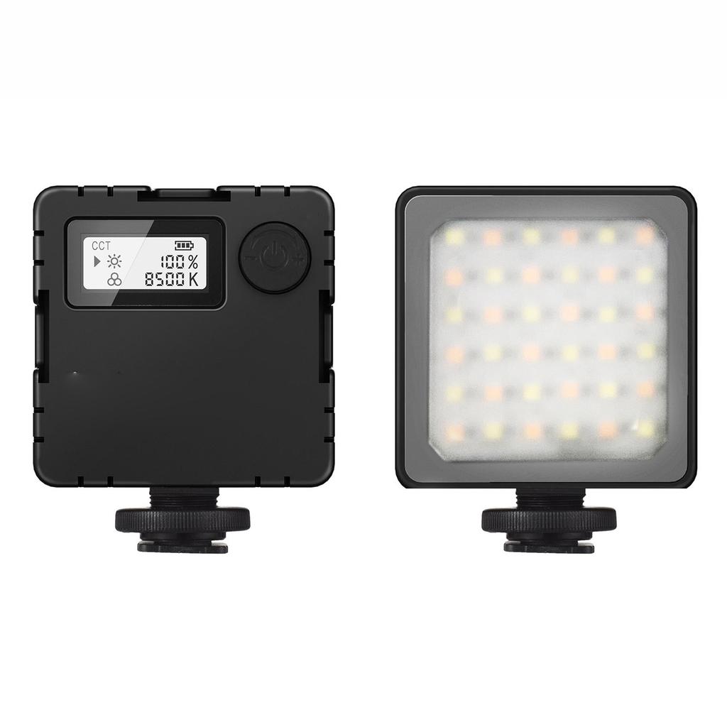 LED Photography Fill Light Dual Color Temperature 2800K 8500K Brightness Adjustable Fill Light with LCD Display Black