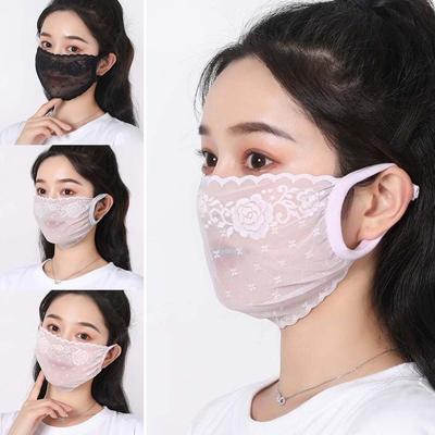 Elastic Cycling Mask Breathable Lace Mask Fashion Sunscreen Face Mask  Outdoor