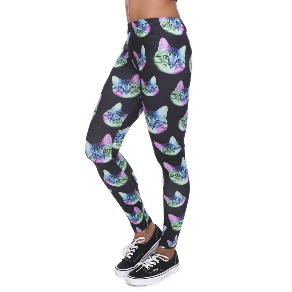 Buy Fashion Leggings Women Neon Cat 