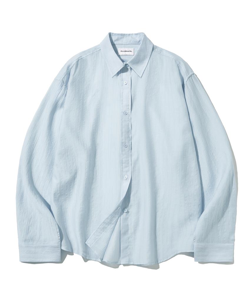 FILLUMINATE (W) See-Through Loose Fit Shirt - Sky Blue