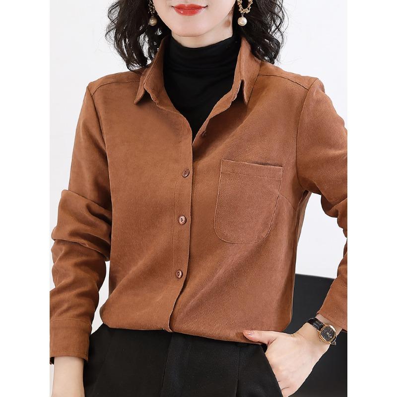 Podzimní nový styl silná volná košile s dlouhým rukávem pro ženy jarní a podzimní bunda košile podzimní top