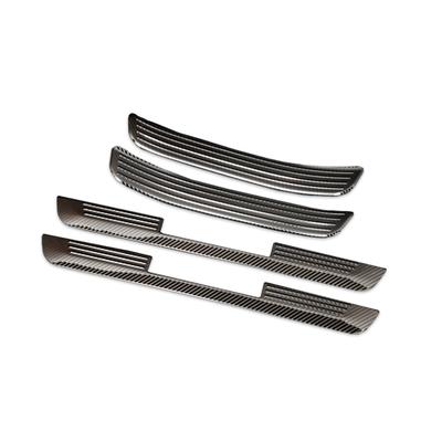 Crown Sport Dedicated Outer Scuff Plates Carbon Fiber Pattern Stainless Steel Scuff Scratch Dress Custom Toyota S (4 Pieces) Plates, Resistant,