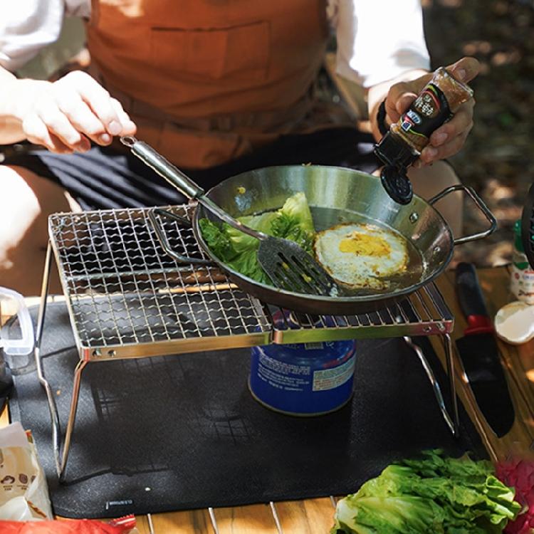 Foldable Camping Table Outdoor Folding Table Barbecue Table Stainless Steels Grilling Grate With Legs Camping Table