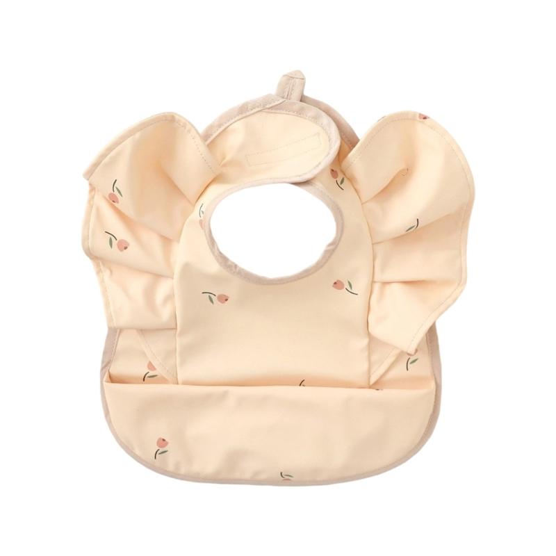 Cute Flying Sleeve Shaped Feeding Bib with Water Proofing Layer, Adjustable Saliva Towel for Baby 6-36 Months