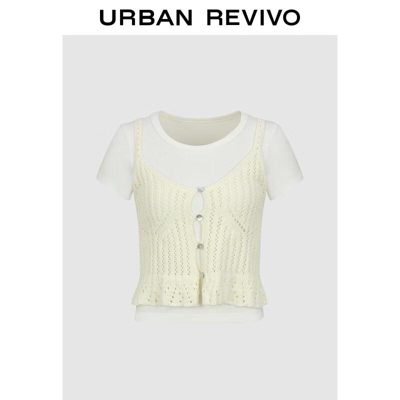 

UR 2026 Women s Pastel Hollow Knit Two-Piece Set M