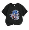 Kids Boys Girls 100% Cotton Short Sleeve O-neck T-shirt, Cool Hedgehog Skateboarding Cartoon Print Casual Summer Tees, Soft Breathable Daily Tops For