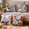 Lingyang Wuthering Waves Cushion Cover Silky Short Plush Invisible Zipper Dustproof Sofa Pillow Case For Home Decor